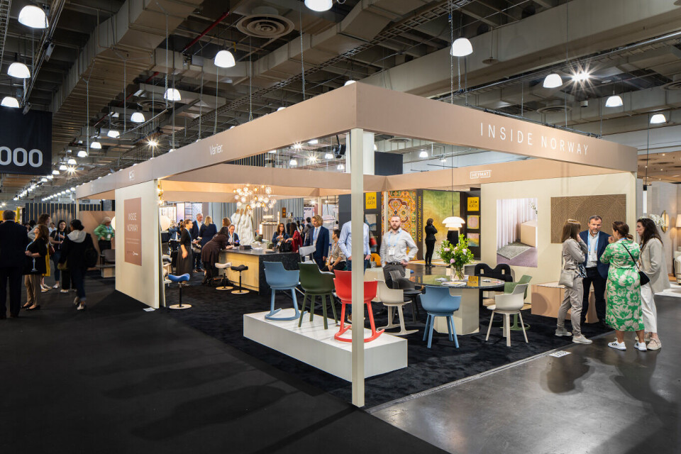 Som en del av reisen var de norske bedriftene til stede med felles stand på interiørmessen ICFF. Foto Melissa Hegge